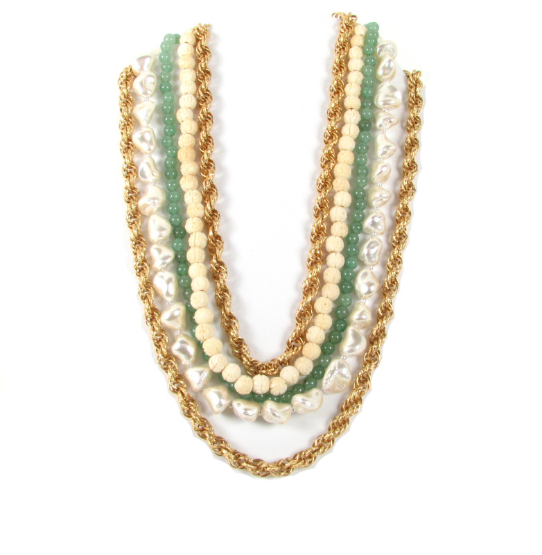 Multi Chain and Bead "Bib" Necklace One-of-a-kind