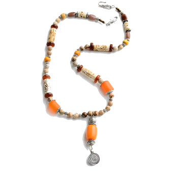 DSC_0223 pumpkin ethnic necklace