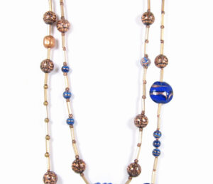 Eye-Catching Necklaces with Vintage Copper and Blue Glass Beads