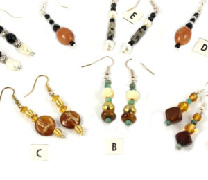 One of a Kind Pairs of Earrings with Semi-precious Stones. (Each pair sold separately)