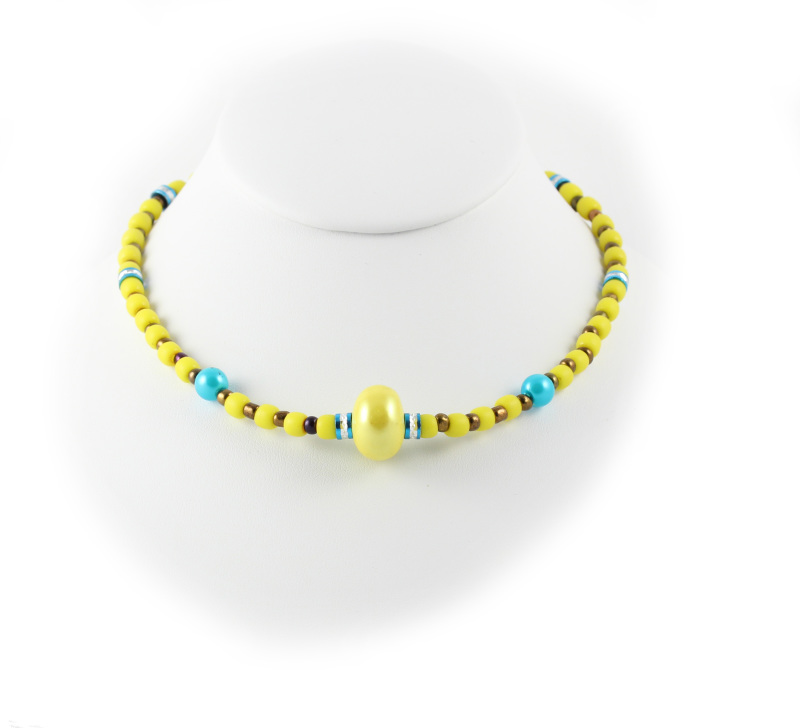 Girl's Yellow and Blue Necklace