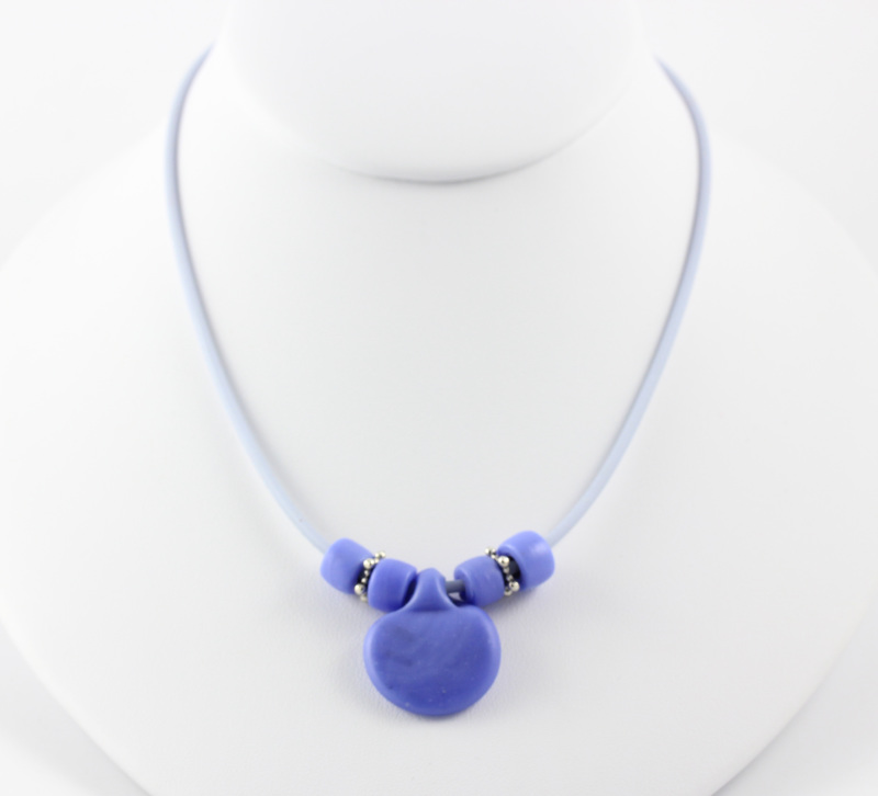 Light Blue Girl's Necklace with Blue African Beads