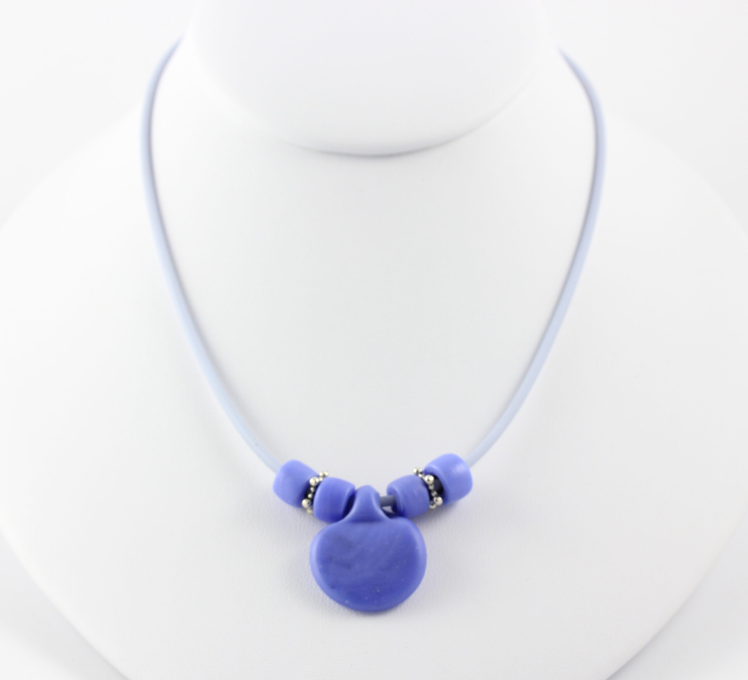 Light Blue Girl's Necklace with Blue African Beads