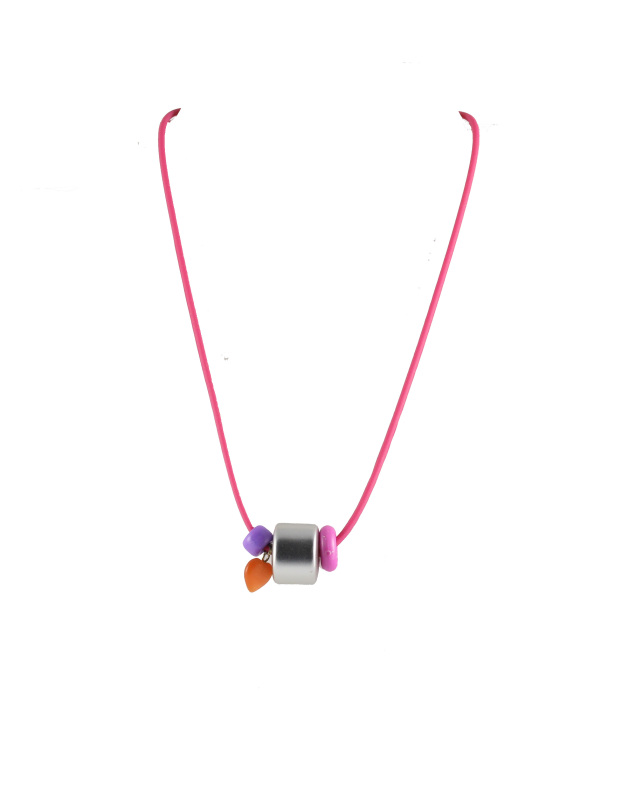 Shocking Pink and silver Cool Girl's Necklace