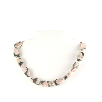 Rhodonite Pink and Charcoal Jasper Choker