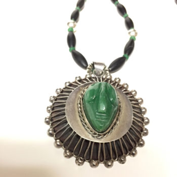 IMG_2156 sterling Mex pendt black obsedian chain L