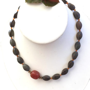 IMG_8785 charcoal jasper choker carneliand with flower low white edit