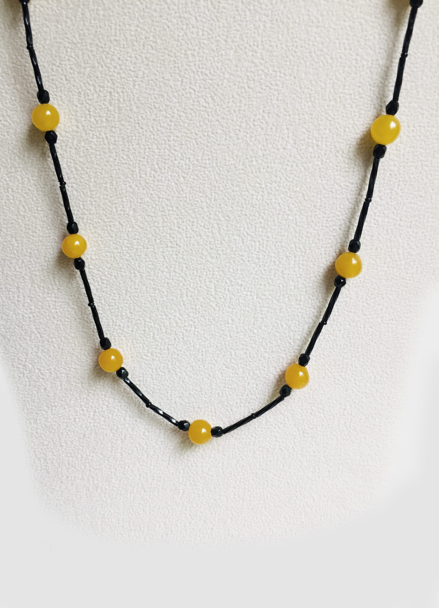 Black and Yellow Jade Fine Handmade Necklace.